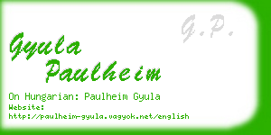 gyula paulheim business card